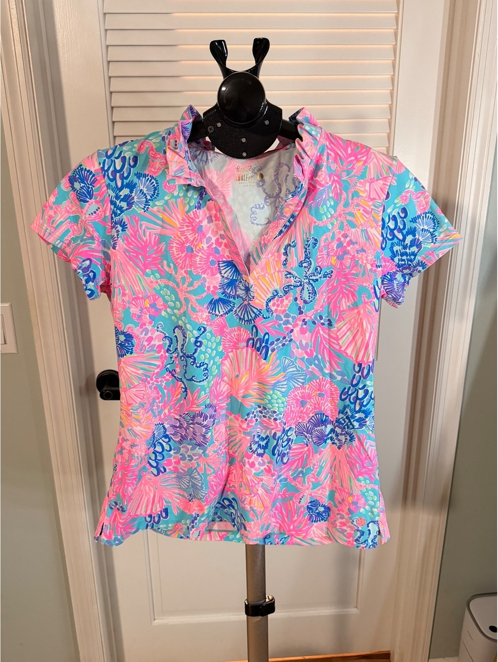 Lilly Pulitzer Luxletic Women's Polo Shirt Size S Multicolor